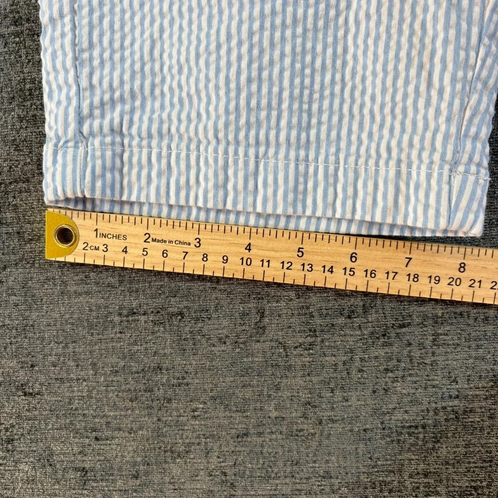 Vineyard Vines Seersucker Shorts Boys 14 Blue White Striped Cotton Blend Stretch